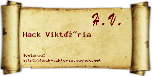 Hack Viktória névjegykártya
