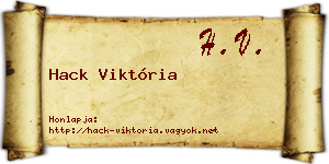 Hack Viktória névjegykártya